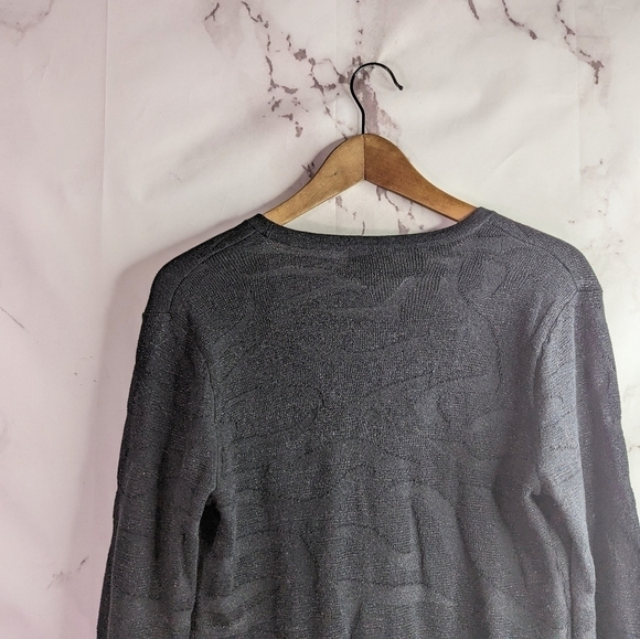 Chicos Cardigan Black Sparkle Size Small 0 Women Sweater Metallic Animal Zebra - Picture 7 of 10